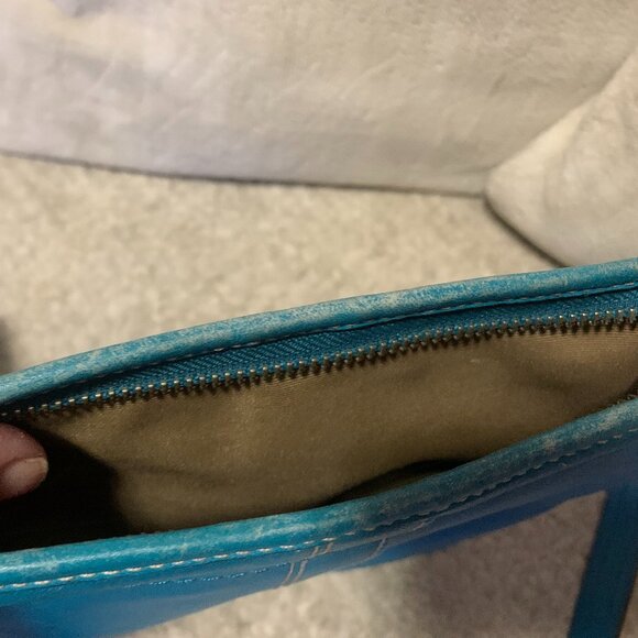 Vintage Teal/Turquoise Coach Leather Bag - Picture 4 of 5